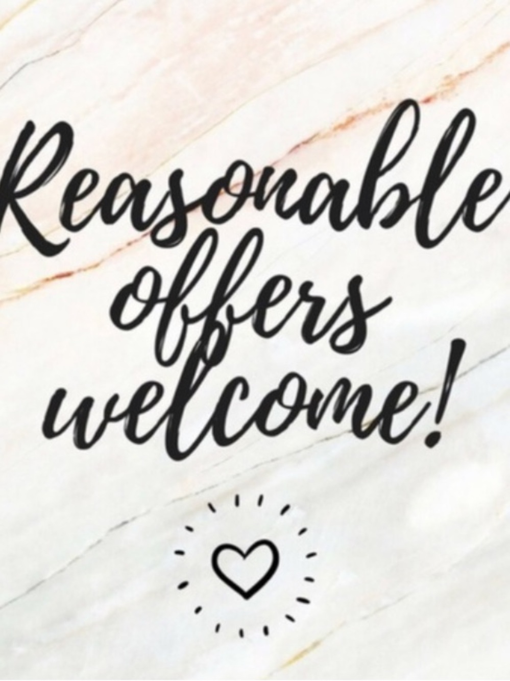 Reasonable Offers Welcome Marble Wall Art Print - White & Gold